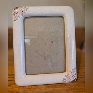Vintage 1983 Terragrafics Ceramic Picture Photo Frame Floral Crackle 4 x 6